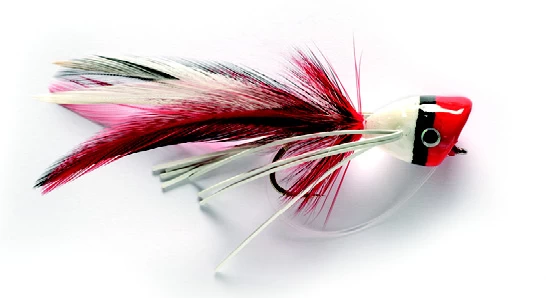 Bass Popper Red & White SIZE 6 (F8C) 3 Bass Popper Red & White SIZE 6 (F8C)