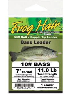 FROG HAIR Bass Stiff Butt Tapered Leaders